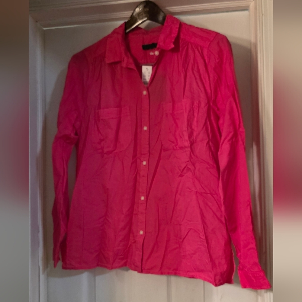 J. Crew Garment-Dyed Cotton Poplin Utility Shirt - Pink - Picture 2 of 7